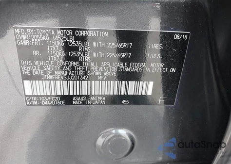 2018 Toyota Rav4 Xle из США, поврежденный, VIN JTMWFREV5JJ201342